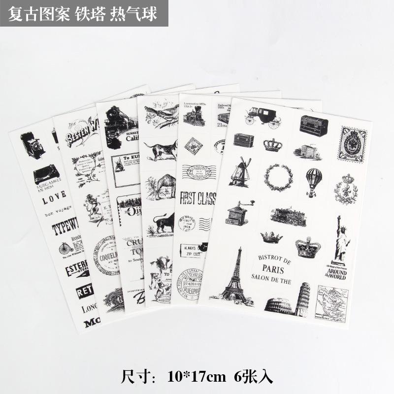 6PCS/set DIY Kawaii Cute Drawing Market Planner Book Diary Decorate Stationery Stickers PVC Transparent Scrapbooking