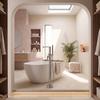 Logan Silver Brushed Nickel Floor-Mounted Bathtub Faucet