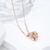Rose Gold Color Crystal Flower Pendant Necklace For Women Natural Zircon Accessories Creative Daily Fine Jewelry