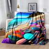 3D Fashion Wave Pebble Starfish Cartoon Flannel Blanket Sofa Bed Bedroom Warm Portable Exquisite Extra Large Warm Blanket Gift
