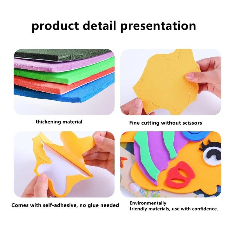 5 шт./10 шт./Лот Детские DIY 3D Наклейки из ЭВА-пены Мультяшные Животные Разные Узоры Стиль Пазлы Игра Искусство Поделки Раннее Образование Игрушки