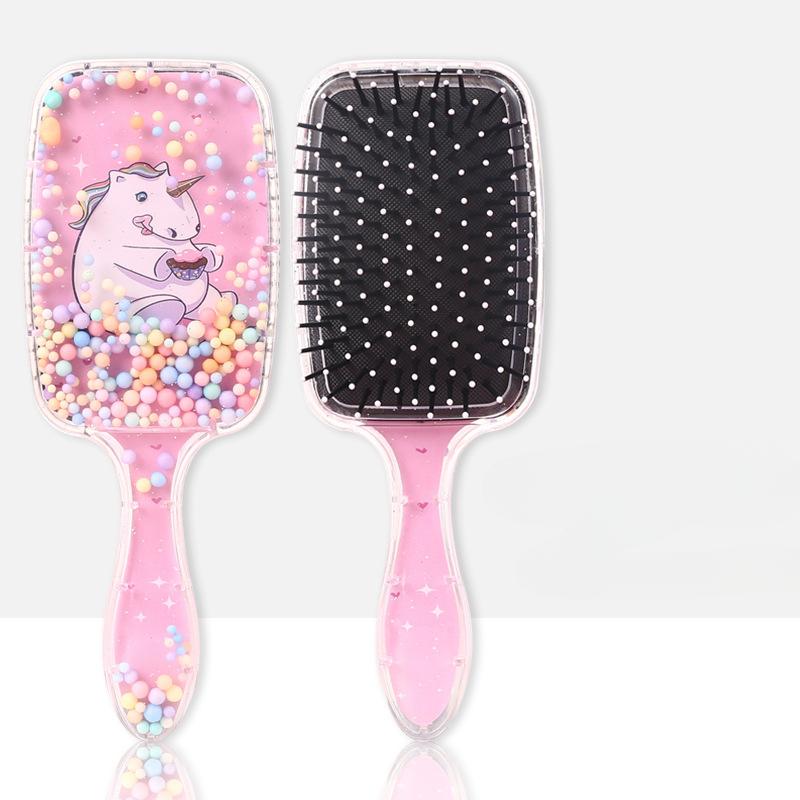 Kawaii щетка для волос для маленьких девочек, расческа для волос с милыми животными, пандой, единорогом для детей, массажная расческа на воздушной подушке, инструмент для ухода за волосами для девочек