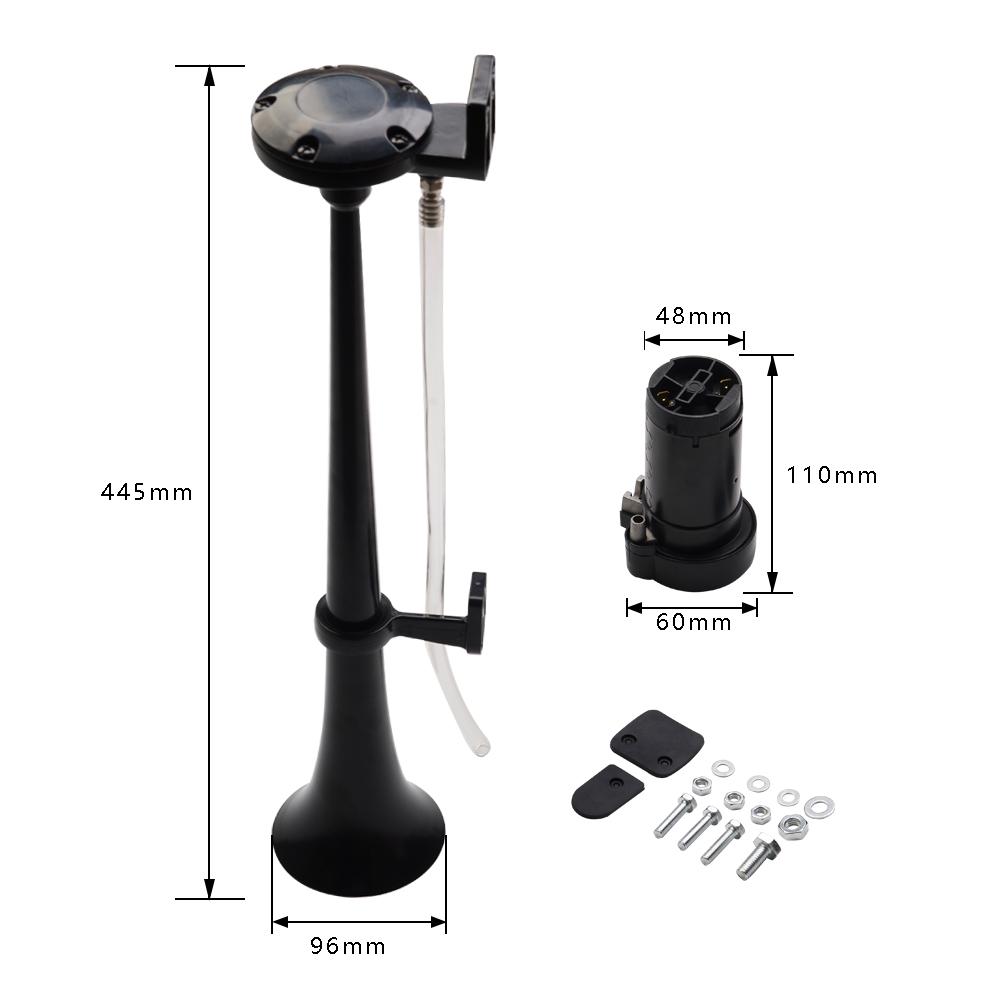 Universal 17inch 150DB Loud Car Air Horn 12V 180 Hertz Single Trumpet Compressor Bocina for Trucks Cars Automobiles
