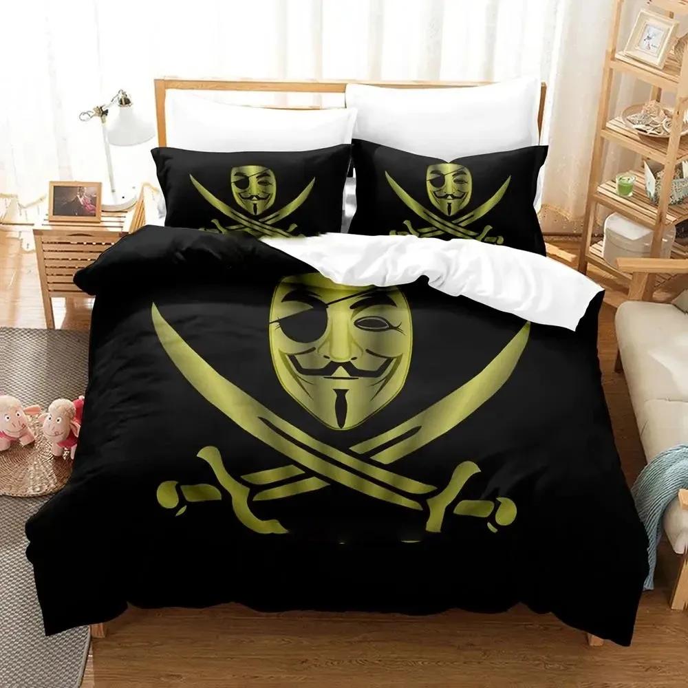 Personality Technology Anonymous Comfortable Duvet Quilt Cover Pillowcase Bedding Set Children Bedroom Decoration Home Textile