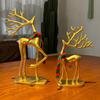 1/2 шт. Рождественская статуэтка оленя с шарфом, минималистичная фигурка силуэта лося, скульптура оленя, украшение для дома, офиса, рабочего стола
