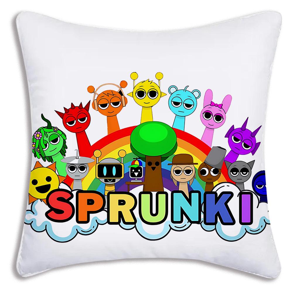 Игровой смешной Для S-SprunkiS Наволочки Мультяшный Диван Декоративный Дом Двусторонняя Печать Короткий Плюш Милый Чехол для Подушки