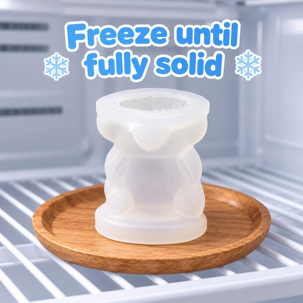 Flexible Silicone 3D Bear Ice Mold for Decorative Cold Drinks