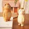 Small Painted Cartoon Cat Sculpture Simple Style Hand Engraving Cat Decorations  Decorations