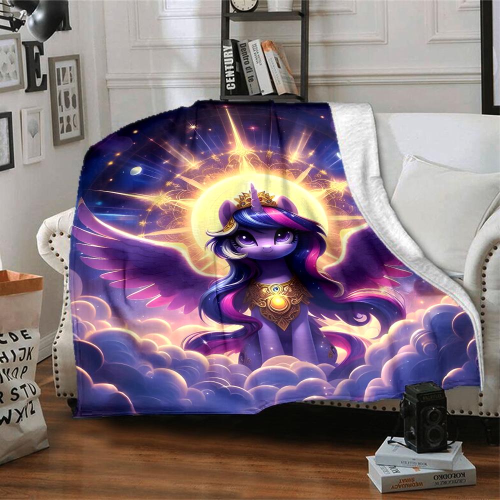 1pc My Little Pony5 Blanket, Gift, for Men and Women, Soft Blanket, Good for Sofa Bed Couch Travel, Lightweight Flannel Blanket