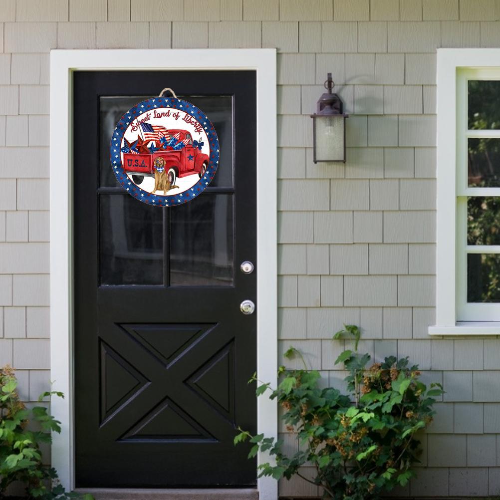 4th of July Wooden Sign Memorial Day Patriotic Sign Independence Day Decoration for Home Wall Front