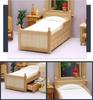 Мойн мойн Миниатюрная мебель Кукольный домик Ящик для хранения Подвижная кровать Подушка Простой Деревянный Натуральный коричневый Белый 2311mini37 1/12 112 (Футон и