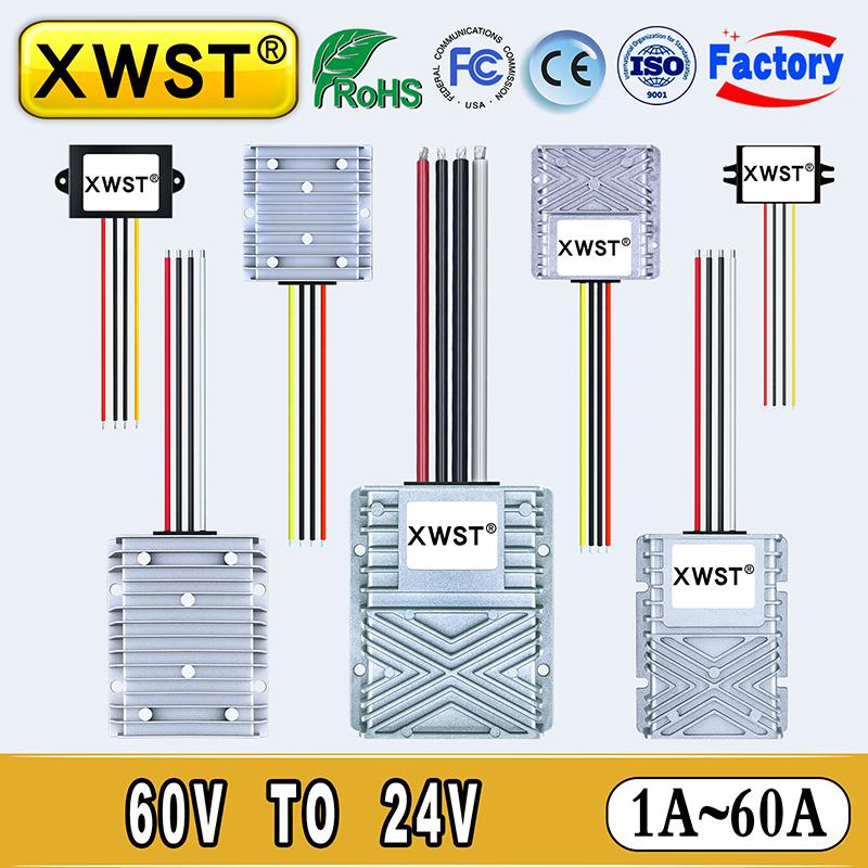 XWST DC-DC Step Down Converter 60V to 24V Buck Power Supply 30-72v to 24v Voltage Regulator Module for Motor Truck Waterproof CE