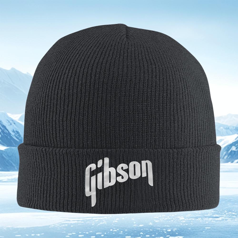 Дизайн текстового логотипа Gibson белая Шапка-бини для мужчин, женщин, унисекс Зимняя теплая шапка-колпак для Рождества, улицы, велоспорта