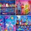 5D DIY Алмазная картина абстрактный дом полный круглый рукоделие горный хрусталь алмазная вышивка городской пейзаж украшение дома