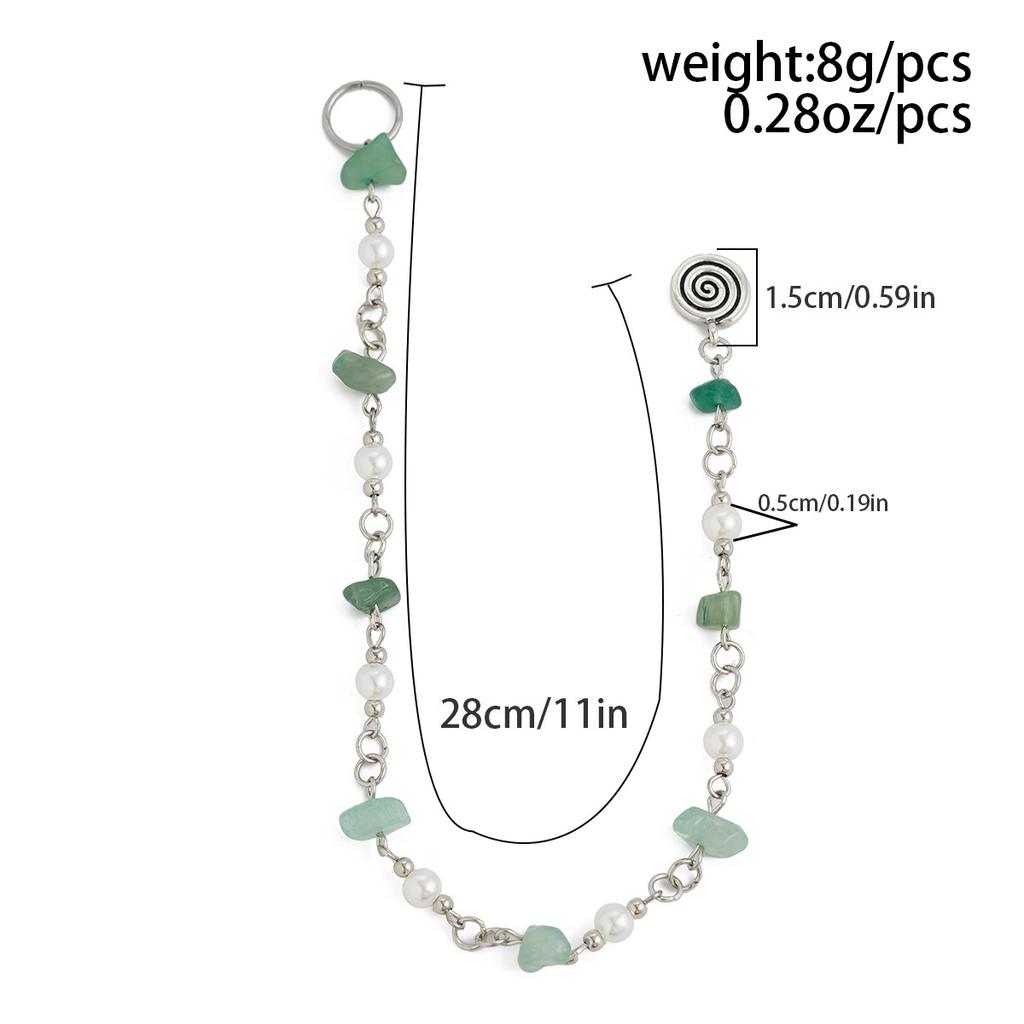 Праздничный стиль Натуральный камень Длинная гравийная цепочка Плетеные волосы Дреды Украшения для волос Бабочка Звезда Головной убор Женщины