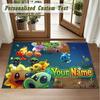 Crystal Velvet Square Rug Custom NamePlants vs. Zombie Pattern Non Slip Home Floor Decor Rug