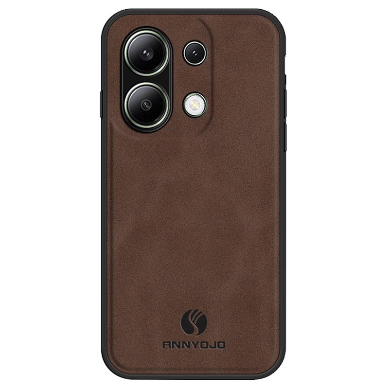 ANNYOJO For Xiaomi Redmi Note 13 4G Case Leather+PC+TPU Shock-absorbed Phone Cover