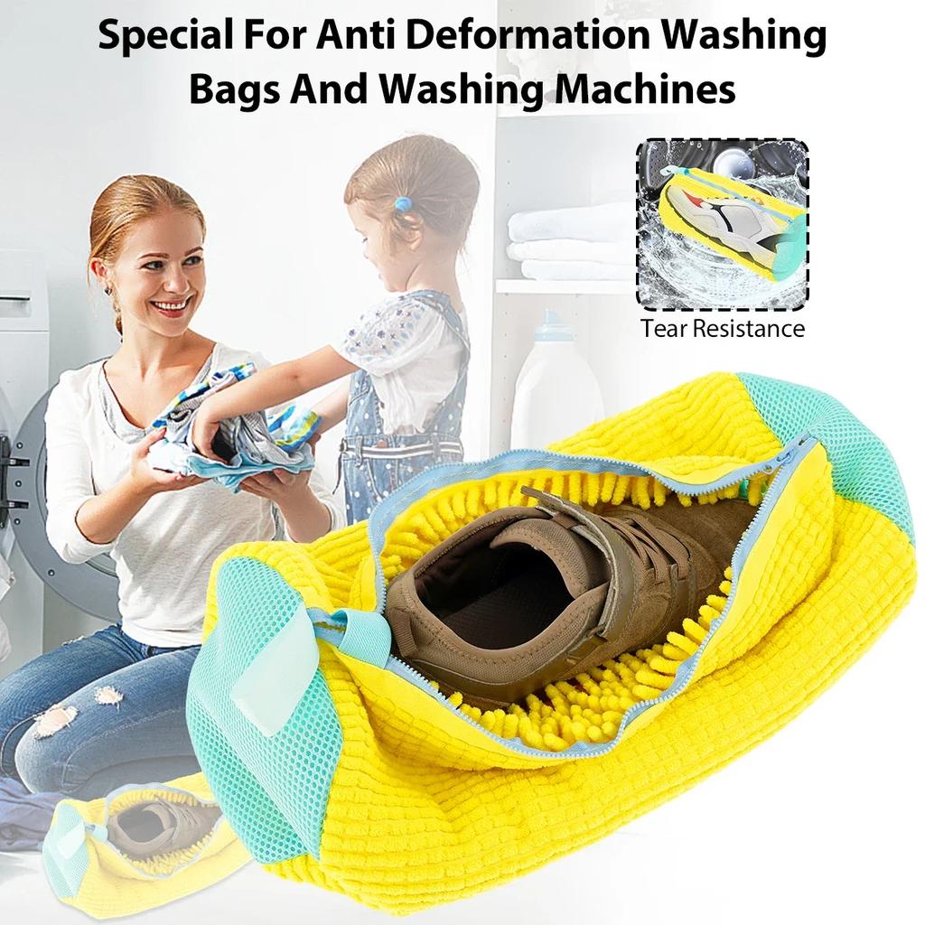 1/2Pc Shoe Washing Bag Cotton Laundry Bag Zippers Closure Shoe Cleaning Bag Laundry Bag Drying Bags shoe bag
