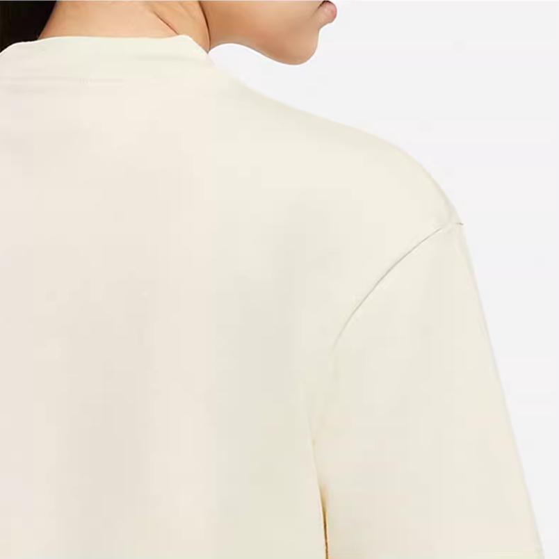 Nike Спортивная одежда с вышитым логотипом, свободная однотонная трикотажная футболка с коротким рукавом, женские топы, желтый цвет CJ3759-113