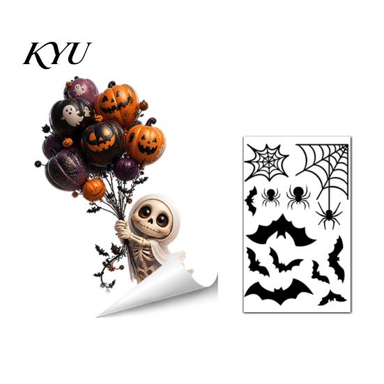 Halloween Window Decals Ghost Glass Sticker, Cartoon Static Cling for Sticker Parties, Waterproof Decoration Decal Home Office Decorative Film