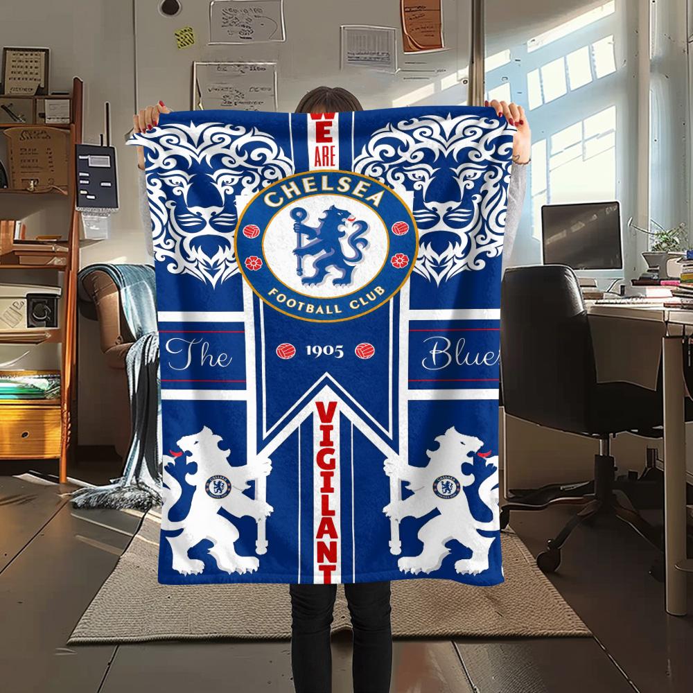 The Blues logo Print FlAannel Blanket, High quality Comfortable for All Seasons, Home Decor, Warmth and Comfort