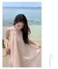 Sanya Seaside Tencel Halter Neck Fairy Летняя узкая длинная юбка