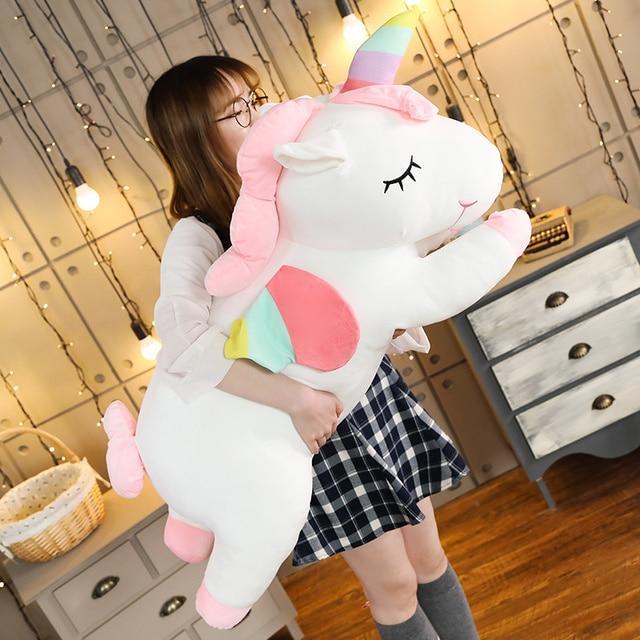 Kawaii Лежащий Единорог Подушка Прекрасные Куклы Мягкие Мягкие Плюшевые Игрушки Хороший Подарок На День Рождения Валентина