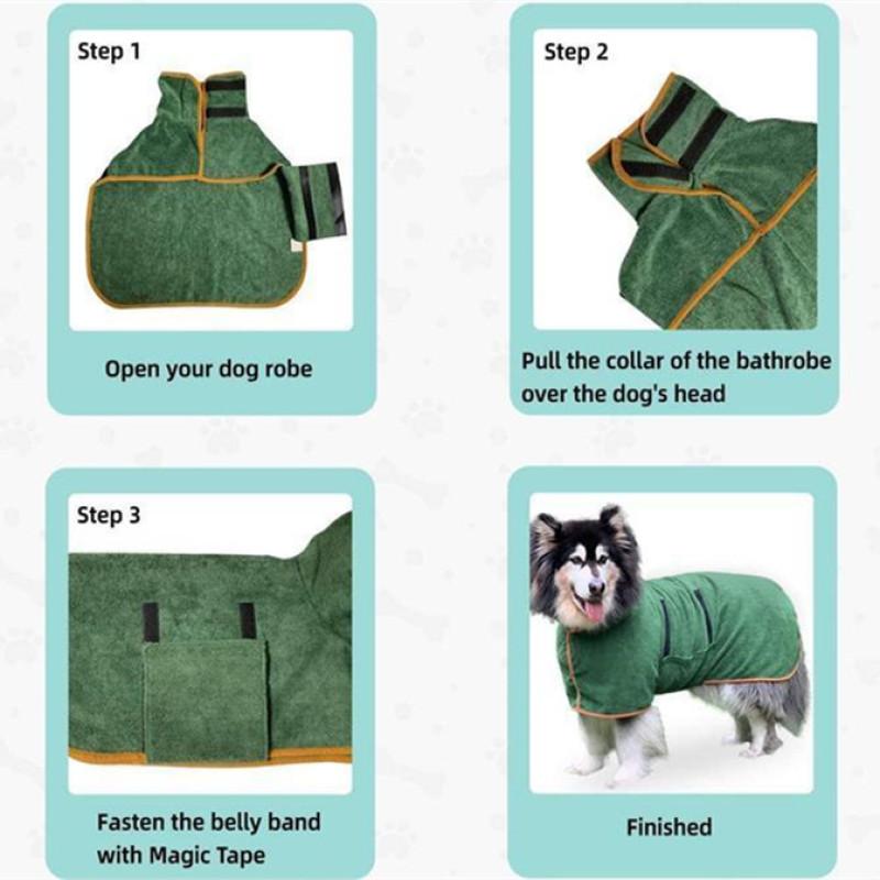 Банное полотенце для домашних животных, халат из микрофибры для собак, впитывающее полотенце для кошек, товары для домашних животных