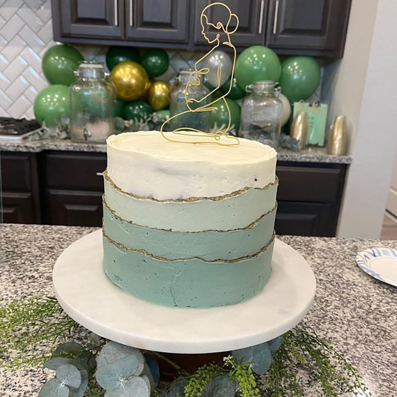 1 шт. Минималистичные линии Акриловая Ожидающая мать Беременная женщина Украшение для торта с ребенком День рождения Приветственная вечеринка Украшение