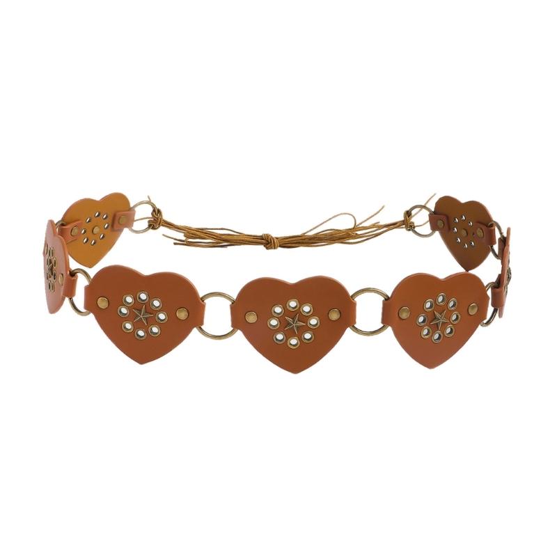 Trendy PU Leather Sash Waist Belt With Alloyed Clasp And Heart Design Perfect For Casual Outfits
