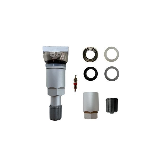Kit réparation TPMS - Valve A0004001300 - Aluminium argent - 4 pièces - Compatible BMW/Mercedes