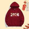 Унисекс Худи Год Лошади 2026: Праздничная молодежная куртка Red Velvet