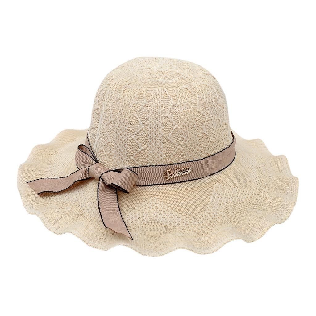 Летняя женская шляпа с волнистыми краями и большими полями для защиты от солнца и солнцезащитного козырька, женская пляжная шляпа от солнца с защитой от ультрафиолета, пляжная шляпа