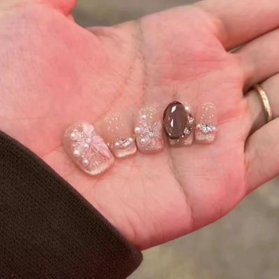 Чисто ручная работа фототерапевтический накладной ноготь Garden Dream Wear готовый продукт многоразовый накладной ноготь