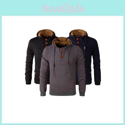 Мужская зимняя толстовка с капюшоном и воротником-хомутом, куртка для максимального комфорта и стиля