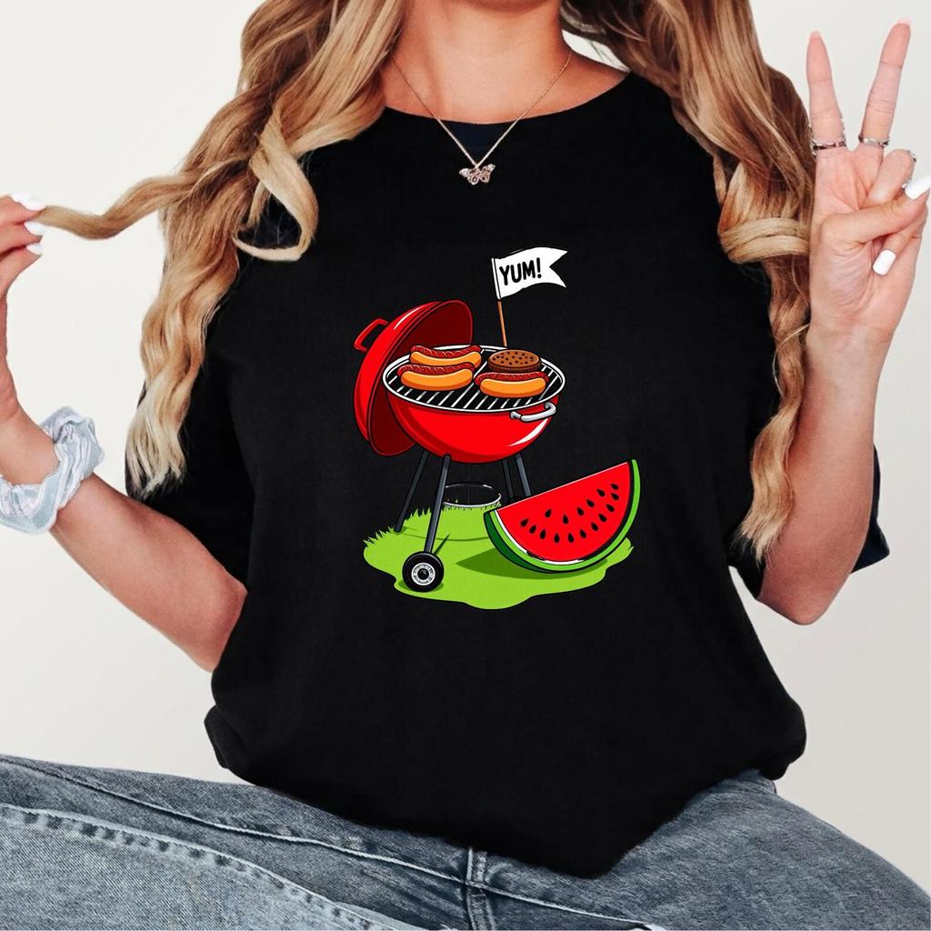 Grill Burger Hot Dog Watermelon Graphic T-Shirt and kids tshirt – Summer BBQ Apparel