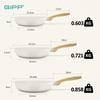 GiPP Frying Pan Set, 20/24/28cm, Induction and Gas Compatible, Non-Stick, Heat-Resistant Handles, Marble Coat, Healthy, Easy to Clean, PFOA and PFOS F