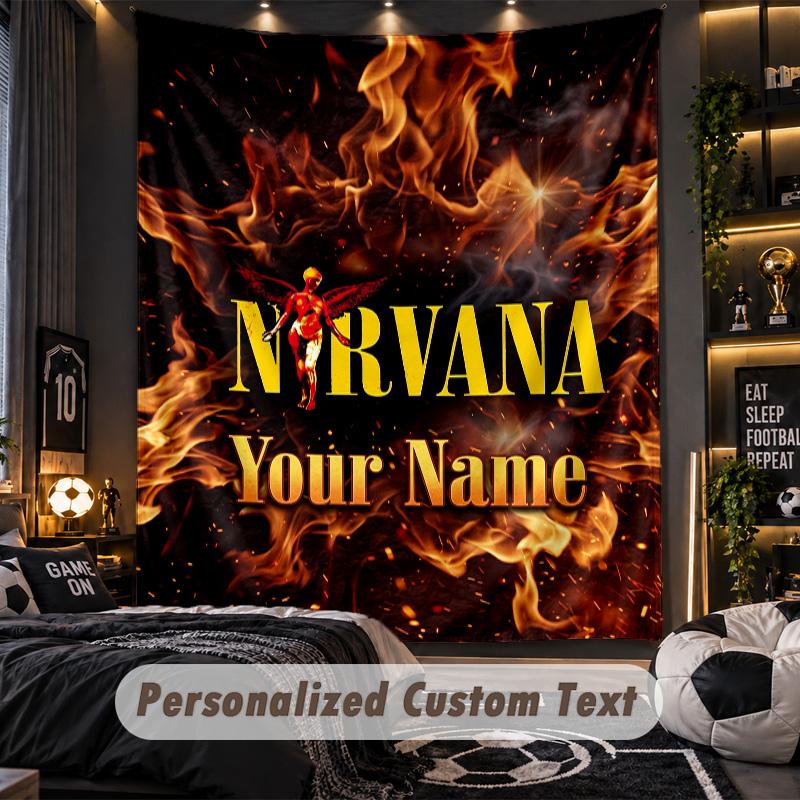 TapestryNirvana Custom Name Text Personalized Wall Hanging Tapestry Home Wall Decor