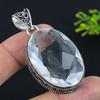 White Topaz Gemstone Handmade 925 Sterling Silver Jewelry Pendant 2.25" S7t55