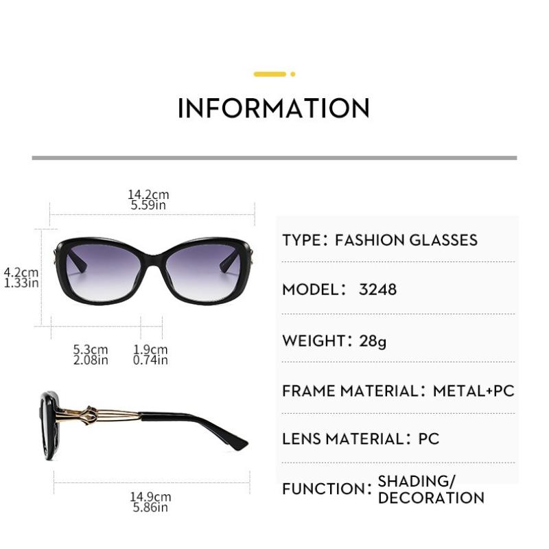 Women's sunglasses - unisex fashion cat-eye sunglasses with metal temples