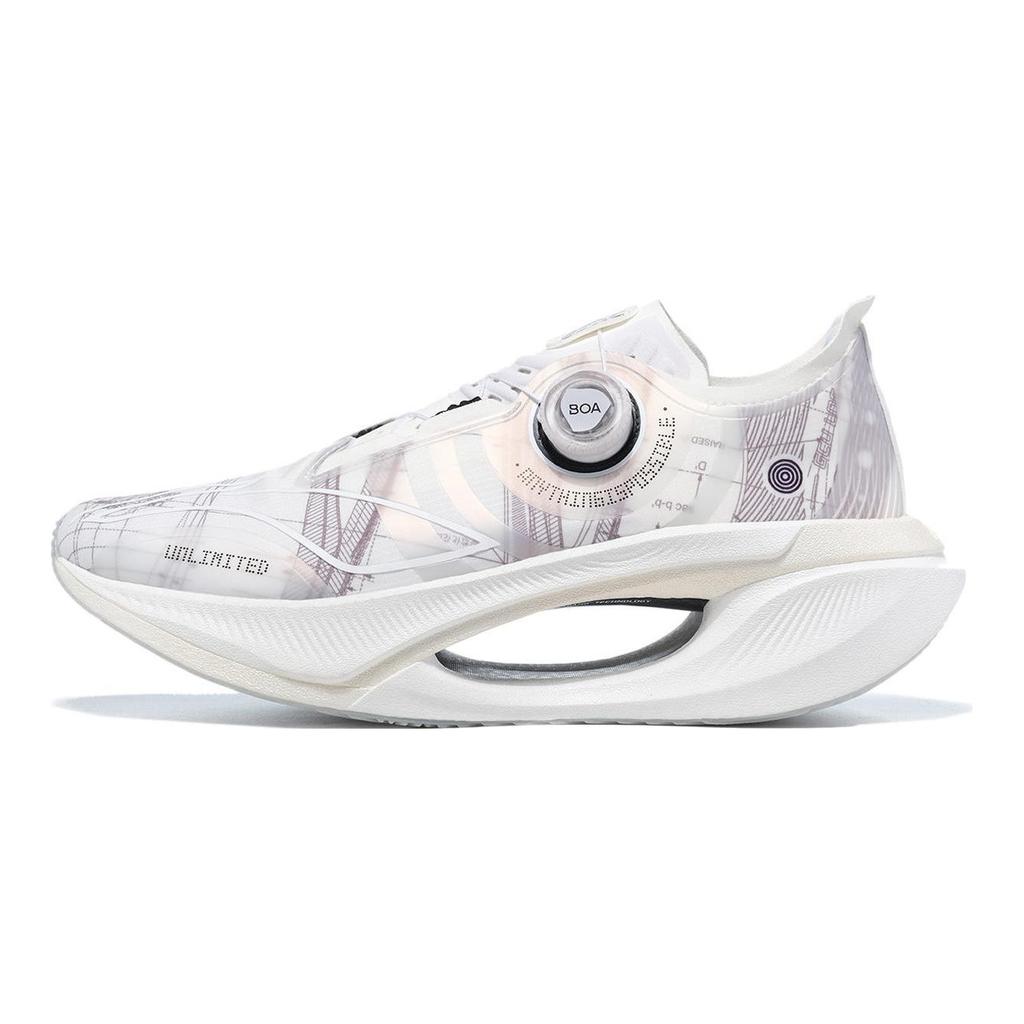 Li Ning Shadow 2.0 Амортизирующие Нескользящие Низкие Кроссовки для Бега GCU Унисекс Белые ARRT017-8