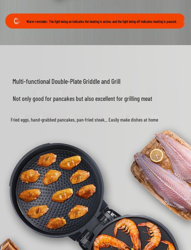 Большая электрическая сковорода 40 см: Двусторонняя антипригарная сковорода для блинов и оладий для домашнего или коммерческого использования