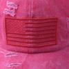 Ripped American flag truck baseball cap Velcro ponytail washed cap embroidered hat