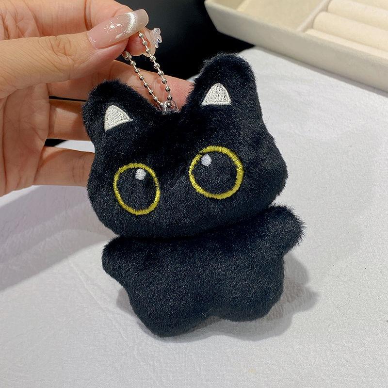 Черный Кот Кукла Подвеска Брелок Милый Пилот Маленький Черный Кот Подвеска на Рюкзак Брелок Креативный Кот Плюшевый Брелок Подарок для Телефона
