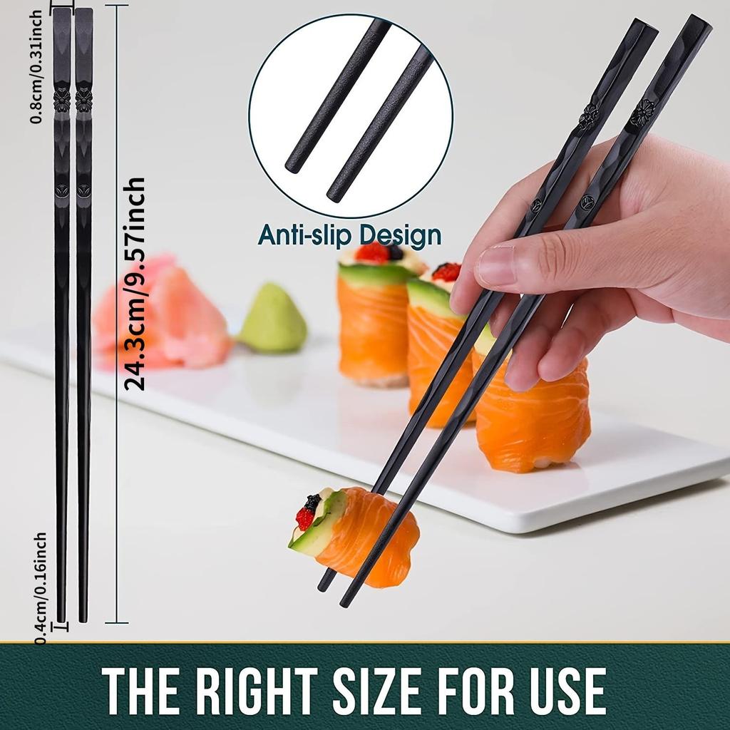 5 пар/кор. китайские палочки для еды, палочки для суши, набор многоразовых палочек для еды, аксессуары для домашней кухни