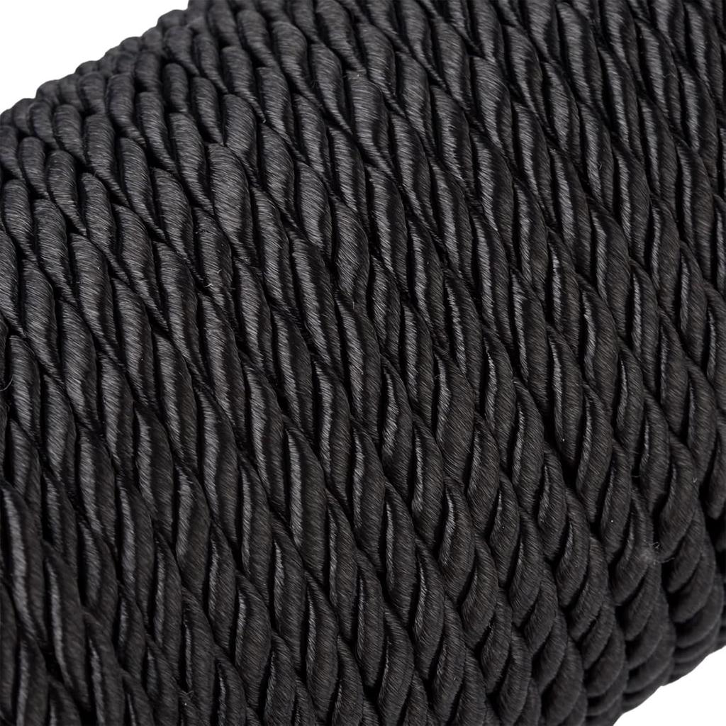 32.8 Yards Black Polyester Twisted Trim Cord Rope 5mm Twisted Decorative Cord Trim Thread String for Upholstery Curtain Tieback Honor Cord Home