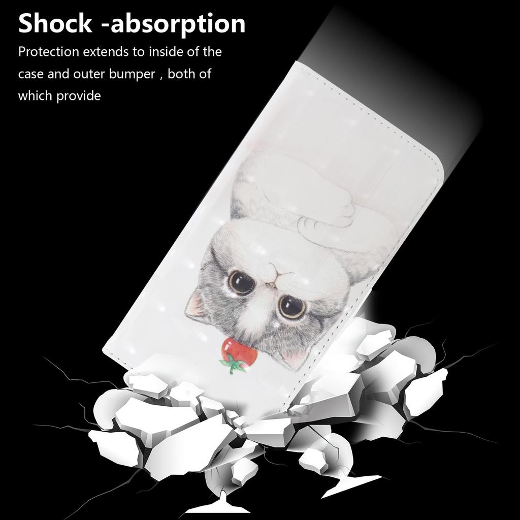 3D-картина Серо-Белый Толстый Кот с рисунком Кошелек из искусственной кожи с iPhone Samsung Umidigi Infinix TECNO... Подходит для более чем 900 моделей телефонов