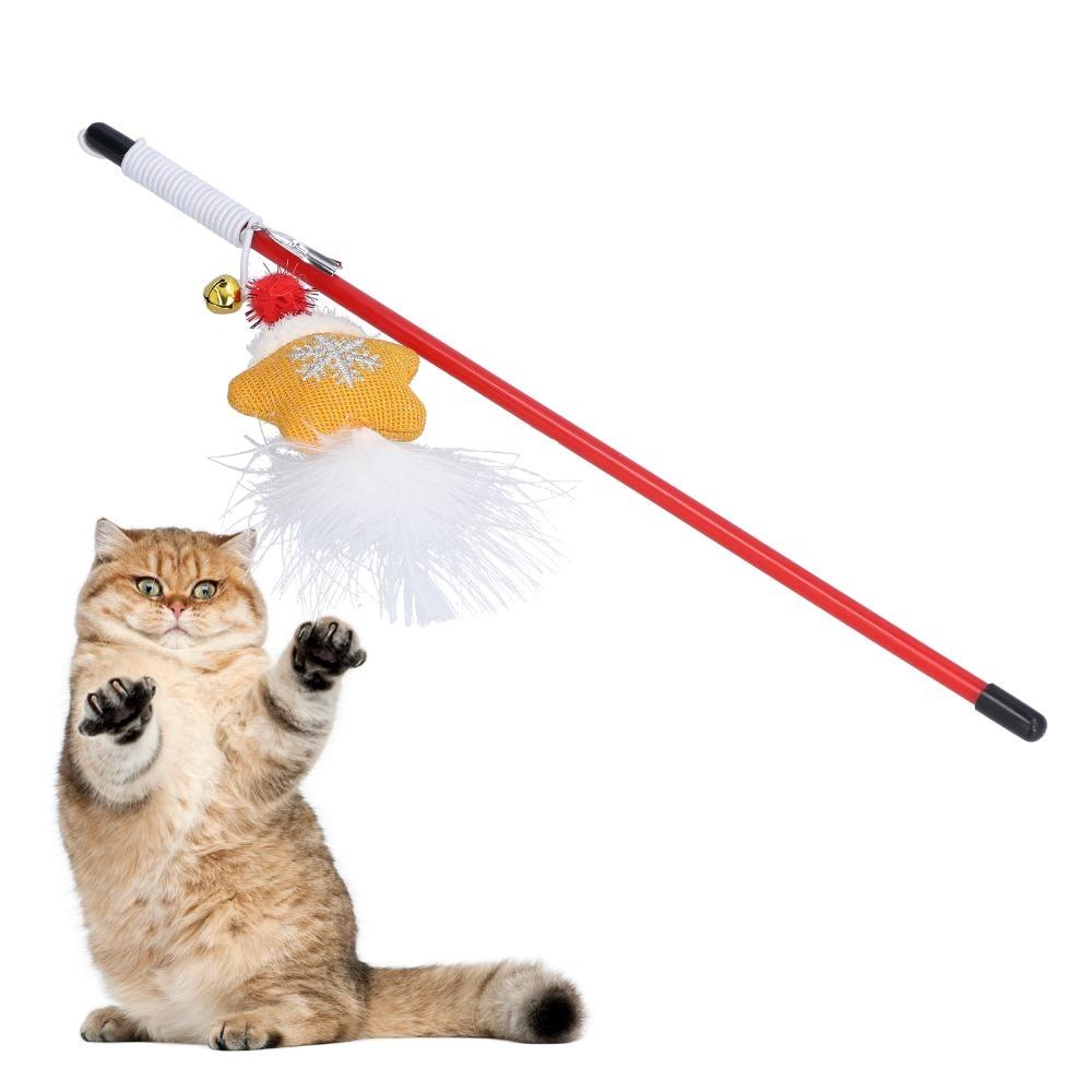 30cm Interactive Cat Toy Star Type Cat Exercise Toy Durable Cat Wand Toy Interactive Play