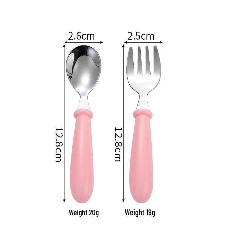 Детский набор вилок и ложек из нержавеющей стали для обучения детскому питанию – портативная посуда для кормления