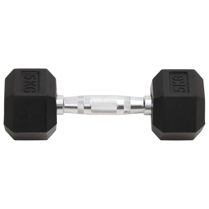 VidaXL Dumbbells 2 Pcs 10 Kg Total Cast Iron, Dumbbell Set, Hex Dumbbell, Weight Plate, Weight Bar 93601
